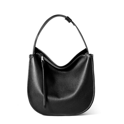 Lazy style 2023 new style minimalist comfortable soft leather tote bag cowhide commuter large capacity shoulder crossbody bag