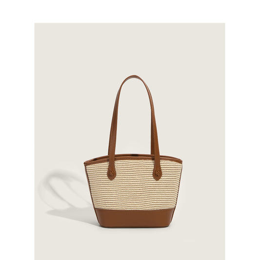 Wholesale 2022 summer new style niche retro high-end armpit straw bag large capacity simple tote bag