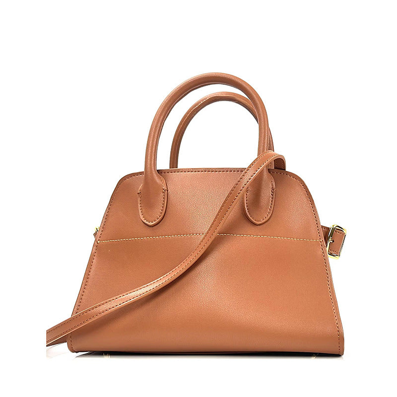 2023 new top-grain cowhide commuter genuine leather tote bag for women, large-capacity handbag, high-end, medieval texture