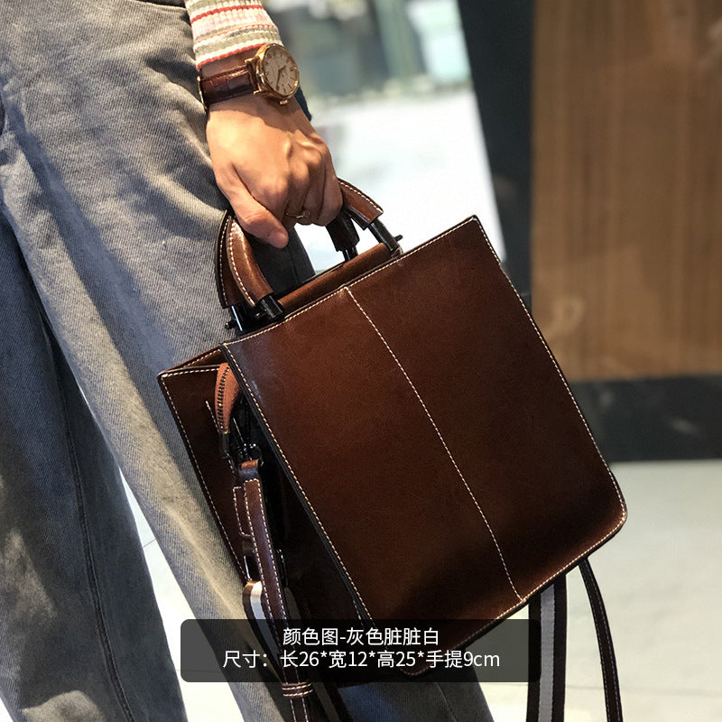 2023 Autumn and Winter New Genuine Leather Handbag Women's Large Capacity Women's Cowhide Shoulder Crossbody Bag Versatile Commuting Tote Bag