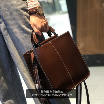 2023 Autumn and Winter New Genuine Leather Handbag Women's Large Capacity Women's Cowhide Shoulder Crossbody Bag Versatile Commuting Tote Bag