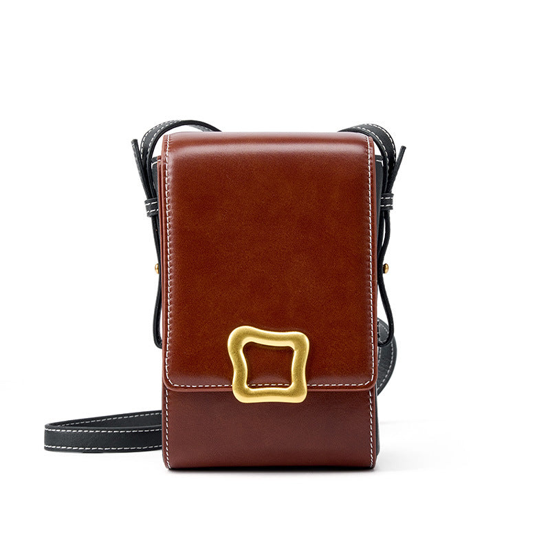 2023 new fashion niche saddle bag, high-end armpit chain bag, portable shoulder crossbody cowhide bag