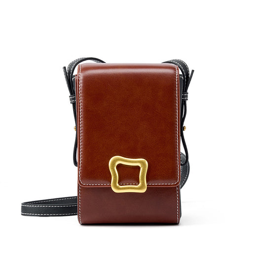 2023 new fashion niche saddle bag, high-end armpit chain bag, portable shoulder crossbody cowhide bag