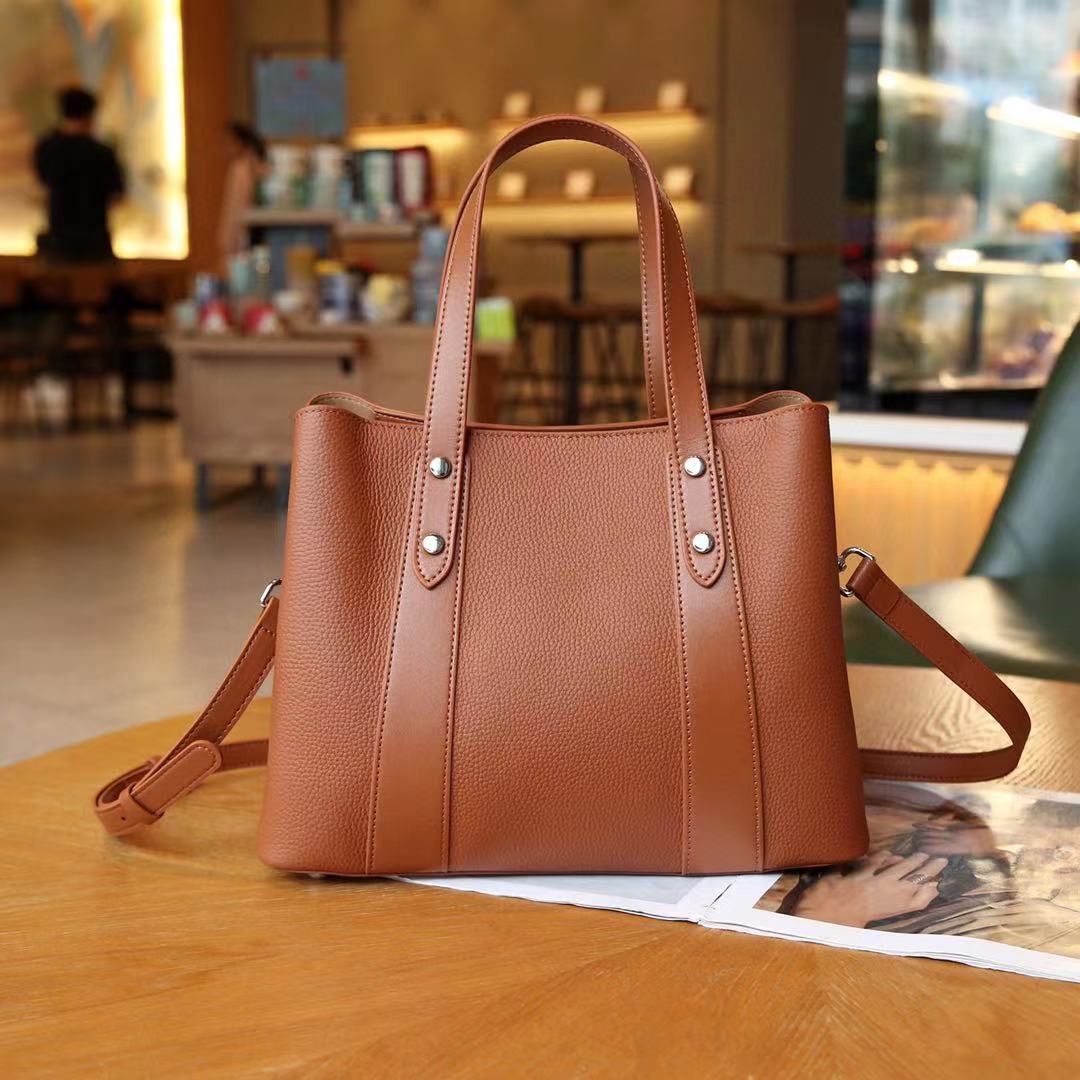 Autumn and winter first-layer cowhide fashion women's bag tote bag hand-held cross-body genuine leather women's large-capacity shopping bag