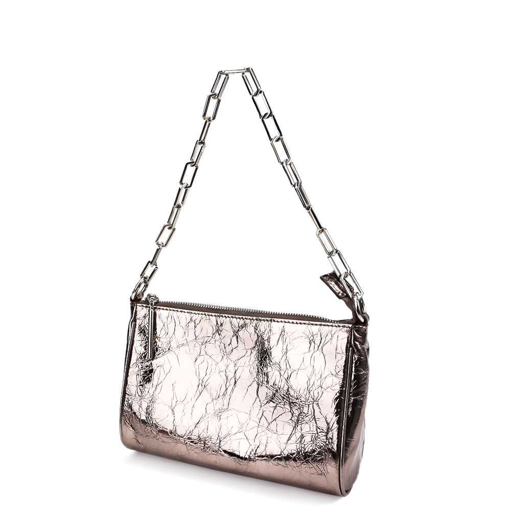 Niche baguette bag armpit bag for women 2023 new summer high-end silver handbag crossbody shoulder bag