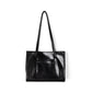 Bags for women, new Korean version, niche lacquered soft leather, large-capacity tote bag, retro simple commuter portable tote bag