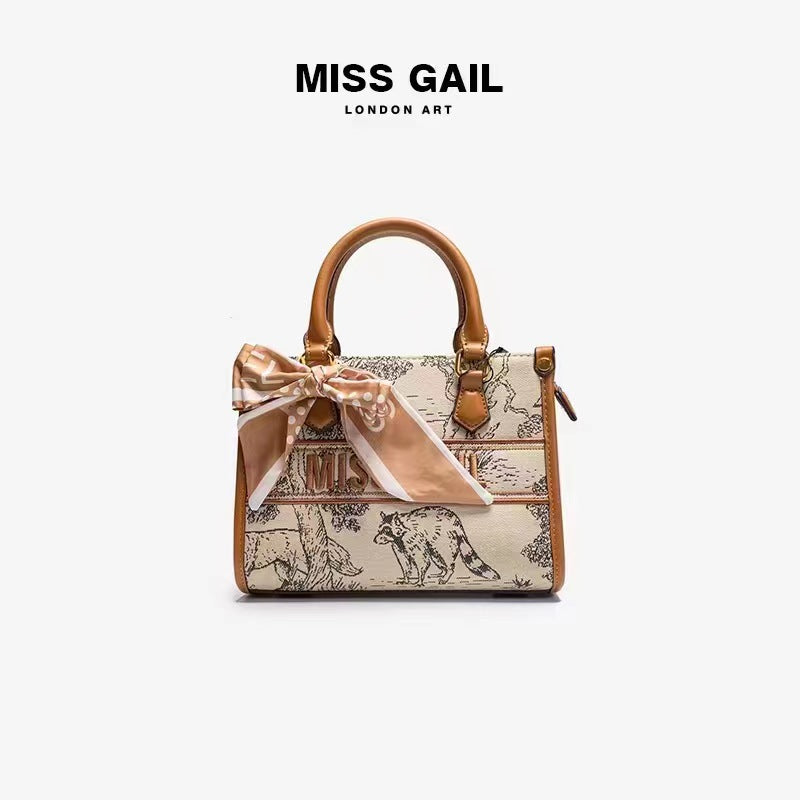 Niche light luxury oil painting style tote bag 2023 new embroidered handbag commuter women's bag