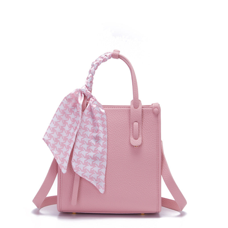 Bags 2023 new trendy and fashionable litchi pattern handheld tote bag, casual bucket bag, textured one-shoulder crossbody bag for women