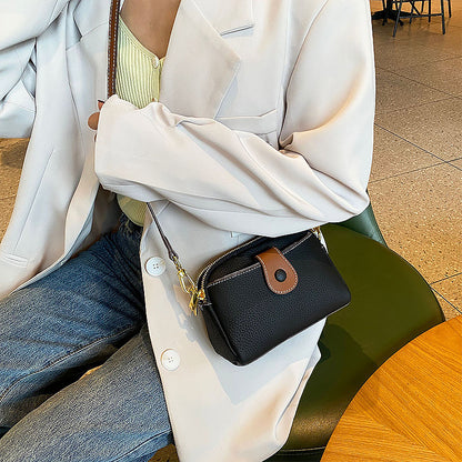 New first-layer cowhide fashionable and versatile women's bag soft leather large capacity one-shoulder cross-body small square bag