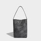 High-end canvas tote bag, large-capacity fashionable shoulder bag, contrasting color commuter bag, lazy style bucket bag, armpit bag