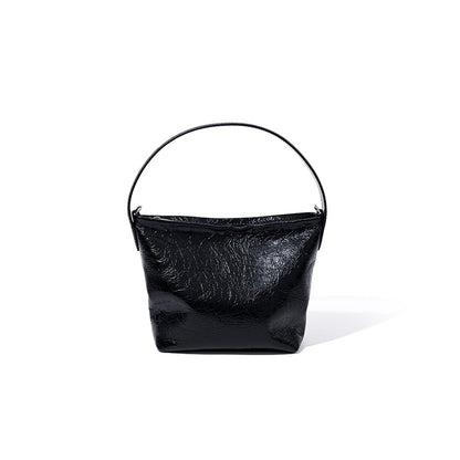 [Support customization] First-layer waxed cowhide handbag 2023 new niche silver bag high-end crossbody bag