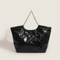 Simple soft-surface large-capacity shoulder bag 2023 autumn and winter new women's bag rhombus chain fashion casual tote bag