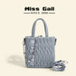 New niche design pleated embroidery thread single shoulder cross-body bag chain tote bag