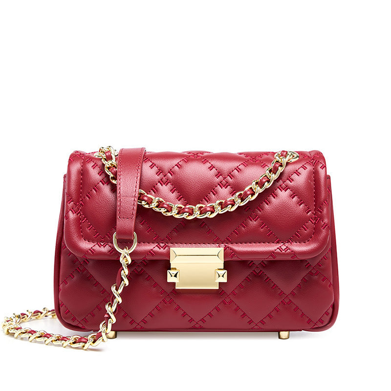 High-end chain small bag female birthday gift 2023 new versatile fashion rhombus small square bag crossbody women's bag