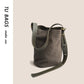 Genuine leather bucket bag for women 2023 autumn and winter new retro style large-capacity suede tote bag commuting cross-body shoulder bag