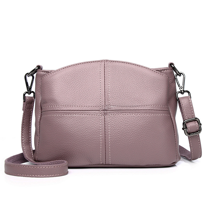 Bags for women New style first-layer cowhide stitching soft leather shell bag shoulder crossbody portable mother leather armpit bag