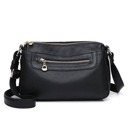 Large-capacity women's bag middle-aged genuine leather mother bag 2023 new fashion multi-layer soft leather shoulder crossbody bag women's large bag