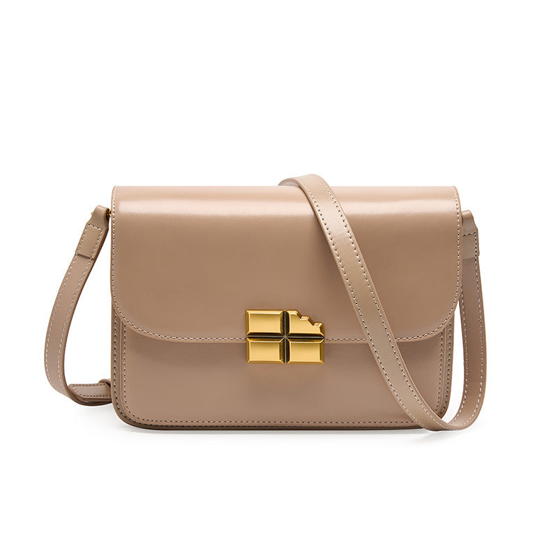 2023 spring and summer new style cowhide small square bag for women, high-end single shoulder armpit bag, niche crossbody bag