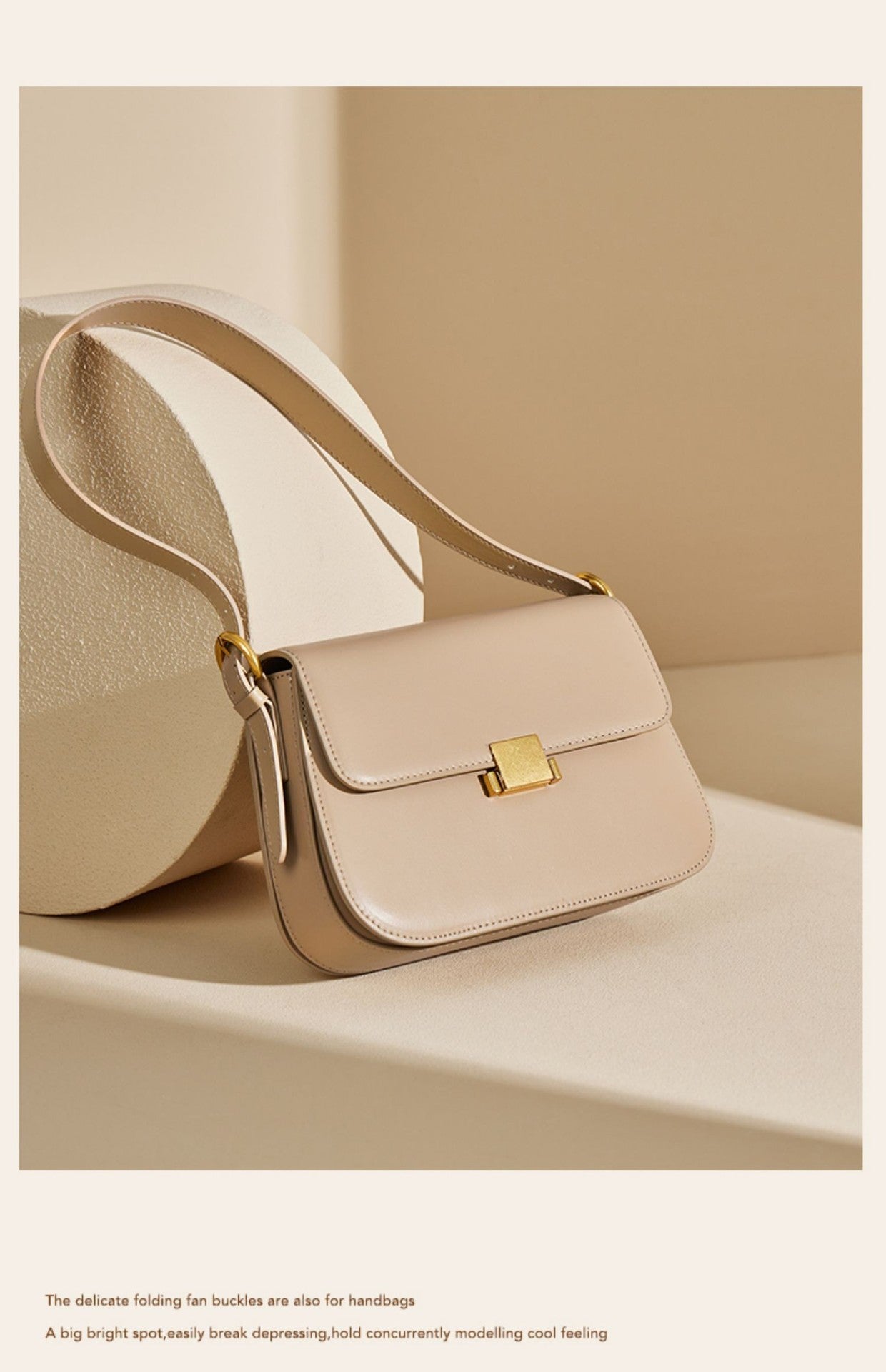 Light luxury style crossbody popular bag for women 2023 new crossbody bag women's tofu single shoulder armpit small square bag genuine leather