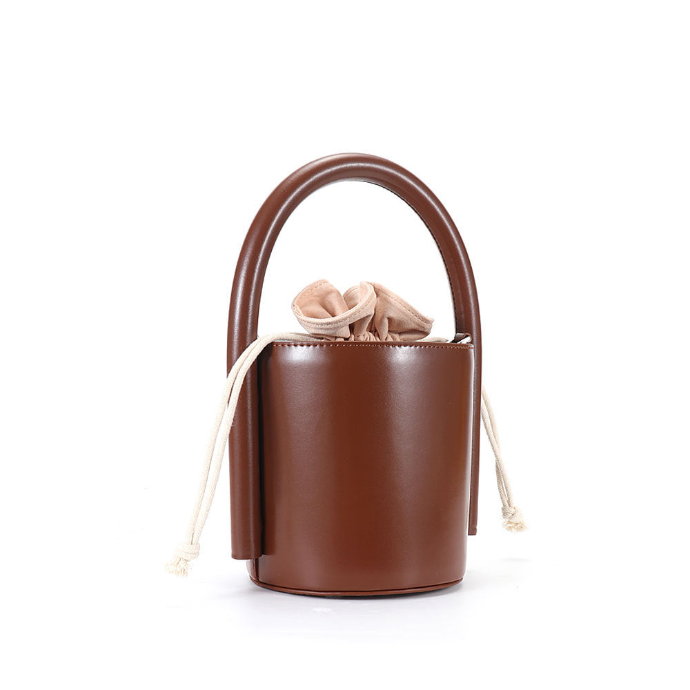 Cylindrical bag genuine leather crossbody niche design armpit bag commuting fashion trendy genuine leather women's bag one piece drop shipping