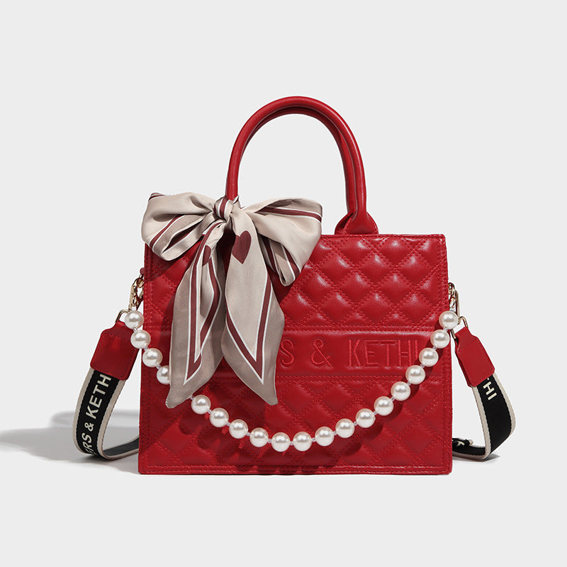 Wedding bag for female bride 2023 new large-capacity niche high-end wedding gift crossbody handbag red bag