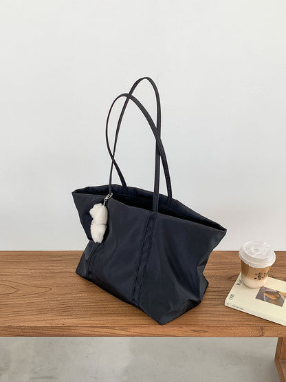 Korean style casual student shoulder bag for women niche design tote bag large capacity commuting to class nylon bag for women