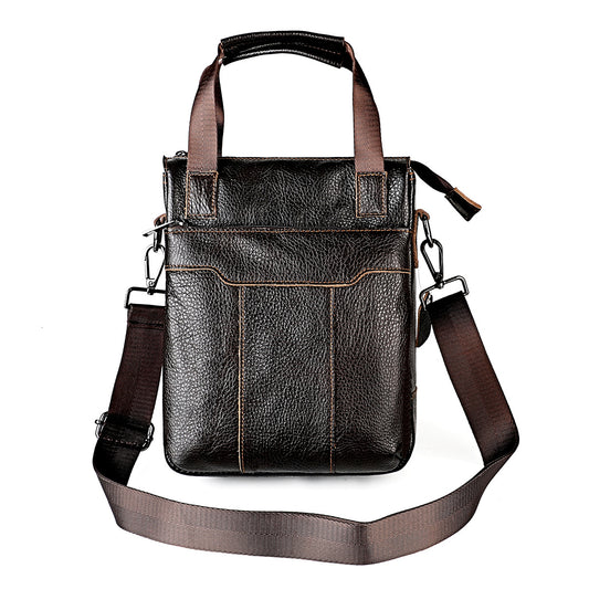 Factory goods first layer cowhide men's bag large capacity men's shoulder bag genuine leather crossbody bag business portable IPAD backpack