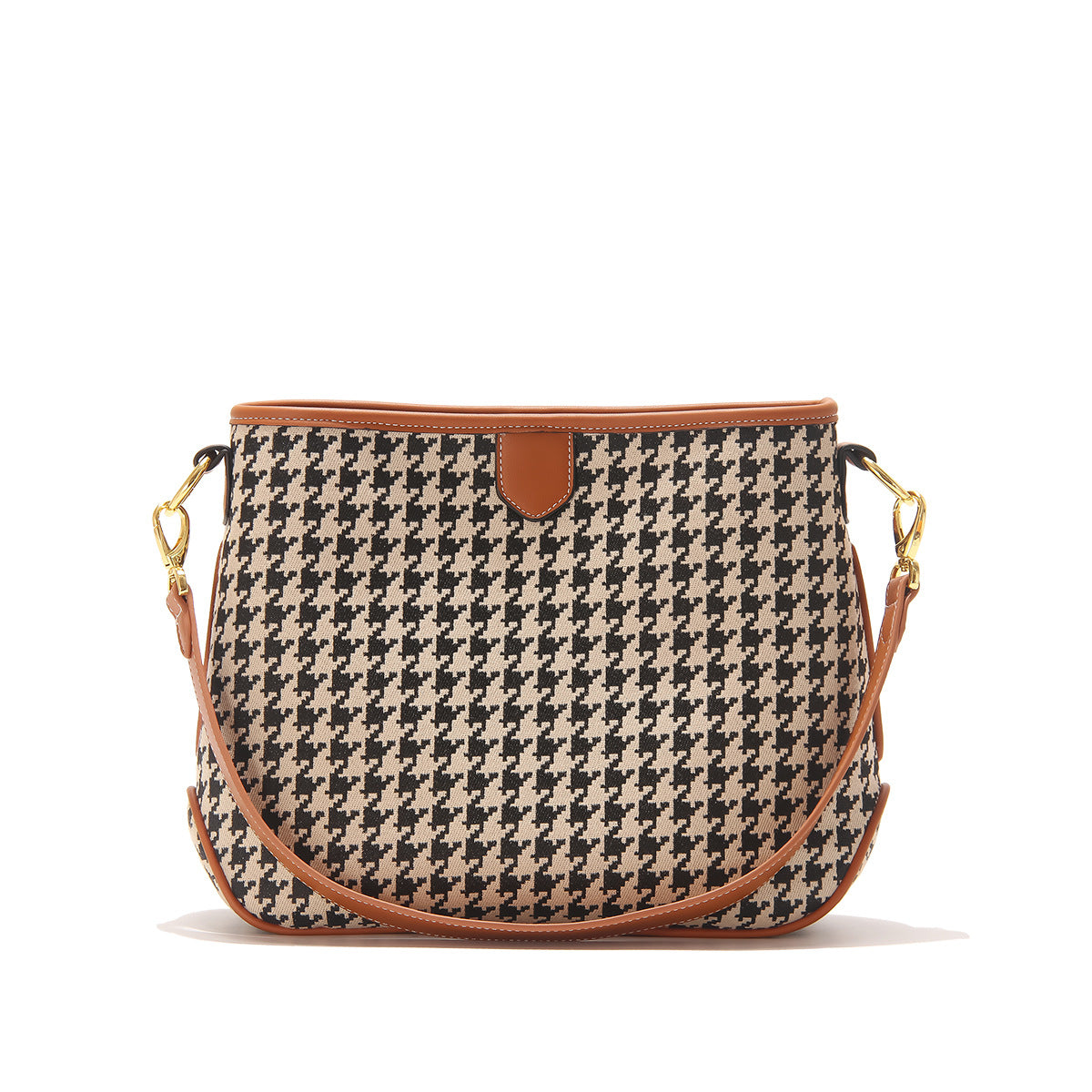 High-end style bucket bag for women 2023 summer new style versatile houndstooth casual contrasting color single shoulder crossbody bag