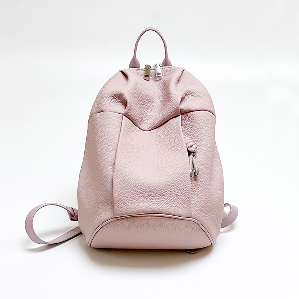 Backpack new spring and summer style Korean simple style women's backpack large capacity ins style travel genuine leather women's bag