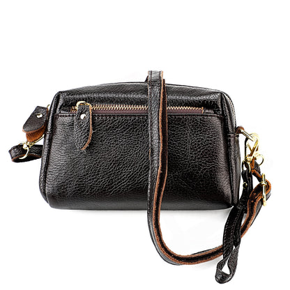 Middle-aged ladies versatile armpit bag genuine leather crossbody bag first layer cowhide mini customized bag multi-functional shoulder bag