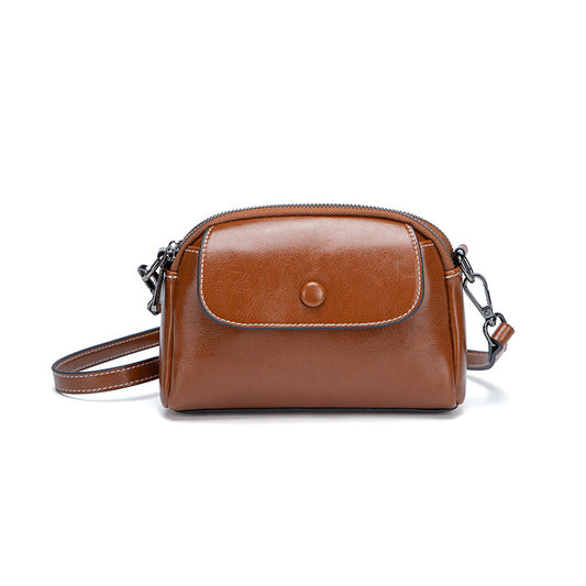 2023 New Mom Soft Leather Women's Bag Mobile Phone Bag Shoulder Crossbody Bag Women's Parade Small Square Bag Mini Small Bag