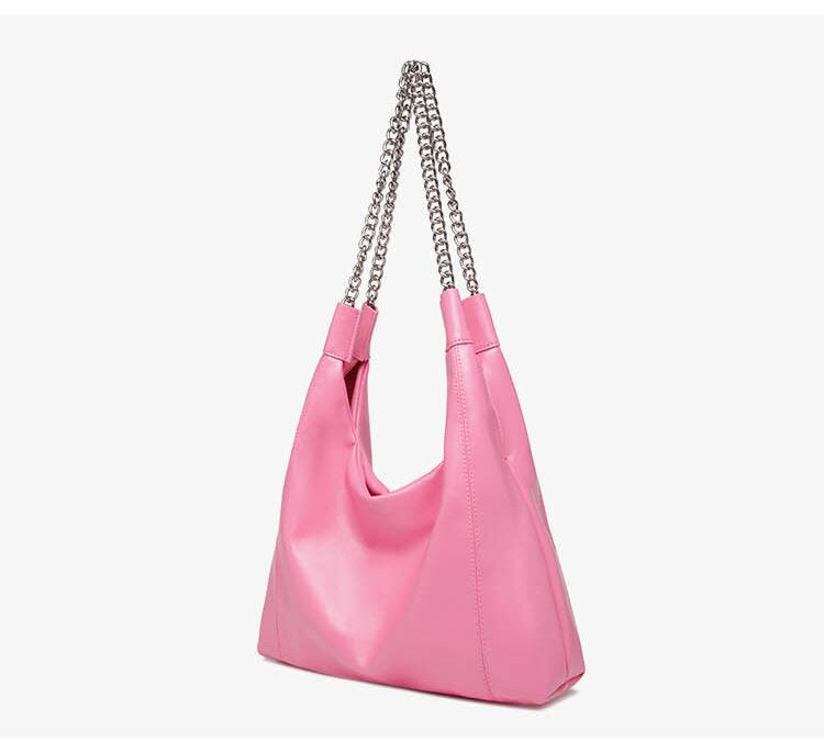 Korean soft leather retro tote bag 2023 new style trendy lazy style large shoulder bag large capacity chain armpit bag