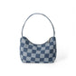 Bag women's niche design 2023 new handbag high-end fashion and durable checkerboard denim armpit bag