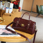 2023 new niche retro postman handbag women's top layer cowhide crossbody bag genuine leather original design Cambridge bag