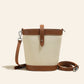 First-layer cowhide small bucket bag for women 2023 new niche cowhide small tote handbag casual and versatile crossbody bag