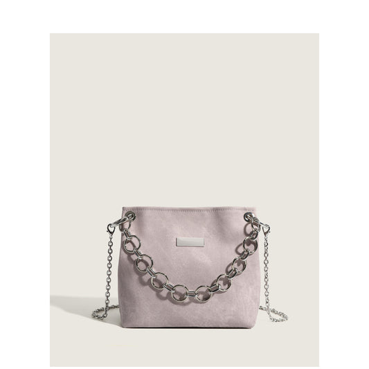 2023 high-end niche denim chain small square bag for hot girls pink and gray mini portable shoulder crossbody bag