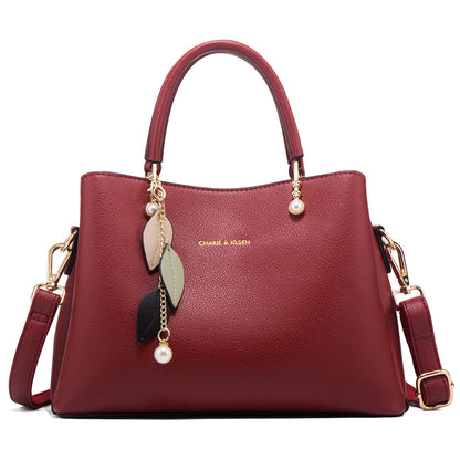 Middle-aged women's bag mother's bag 2023 new high-end wedding bag ladies genuine leather red crossbody handbag