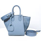 Genuine leather cabbage wing handbag for women 2023 new style shoulder crossbody bucket bag large capacity tote bag niche