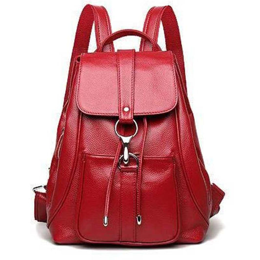 2023 Korean version of cowhide women's bag, casual backpack, fashionable and versatile soft leather backpack, genuine leather women's large bag