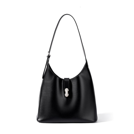 Autumn and summer 2023 new niche handheld tote bag for women summer cowhide large capacity single shoulder armpit crossbody bag for women