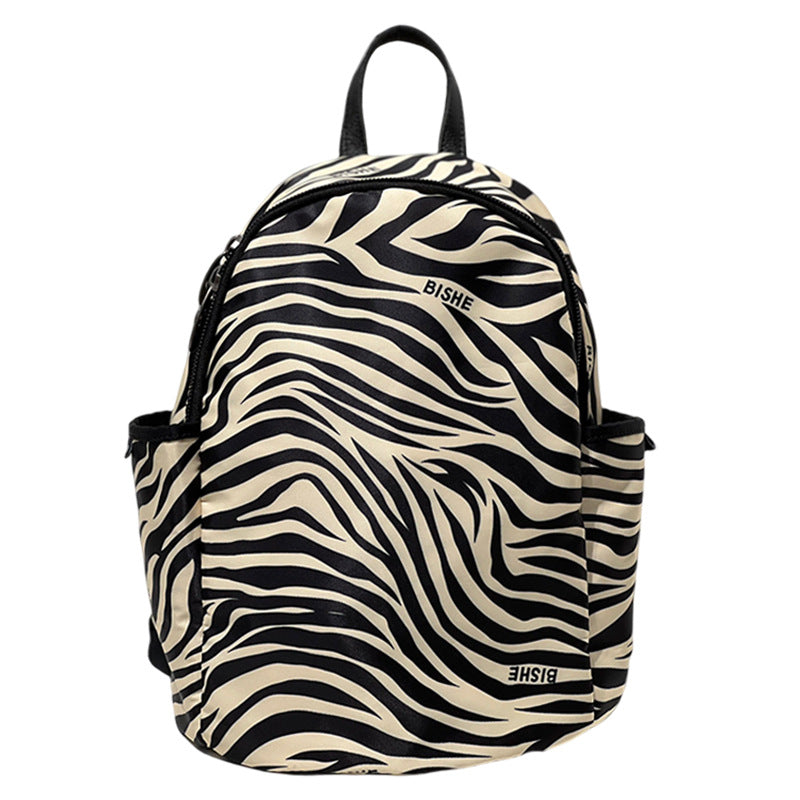 Korea's new graffiti backpack, lightweight and large-capacity zebra print backpack, fashionable commuter travel casual backpack