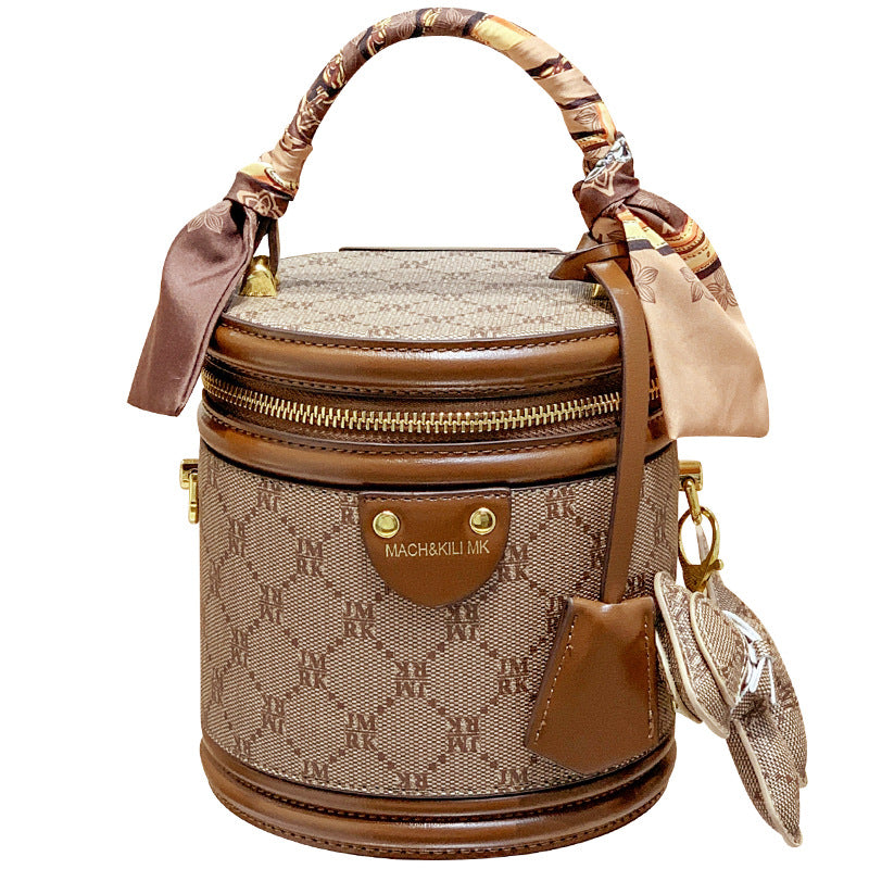 Hong Kong bag ladies 2023 new trendy and high-end fashion waist bag cylindrical bag barrel bag crossbody bag bucket bag