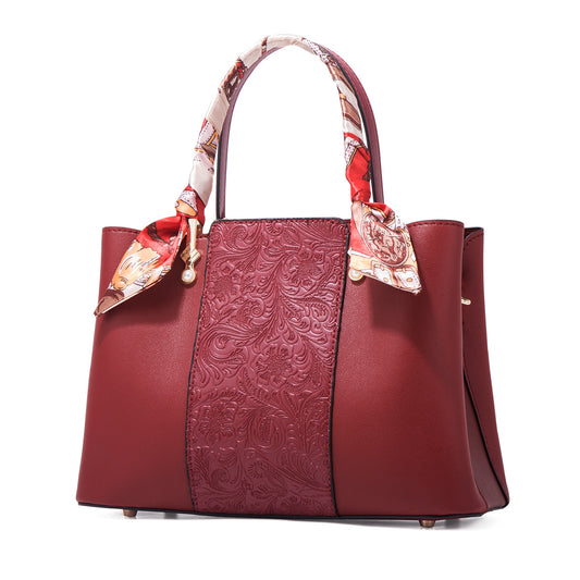 Mother's Day gift women's soft leather bag 2023 new wedding bag atmospheric red portable middle-aged mother bag