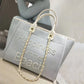 New style canvas + genuine leather hand-held chain pearl beach bag mommy bag shoulder tote women's bag