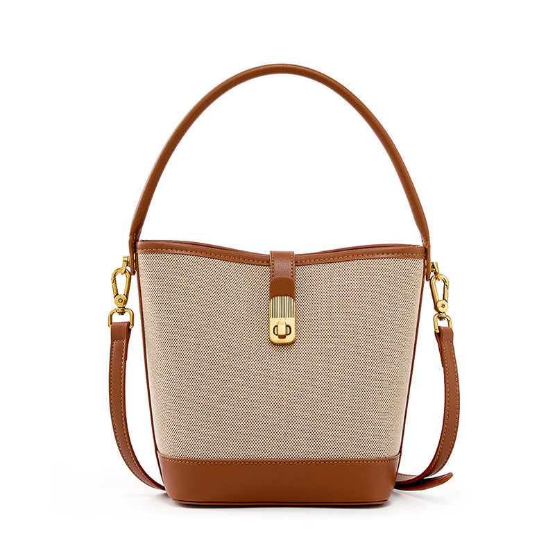 Bags for women 2023 new bucket bag cross-body handbag high-end niche commuter woven shoulder bag