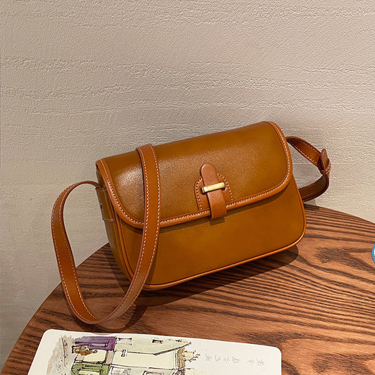 Bags Women's Crossbody Bags 2023 Autumn and Winter New Trendy Genuine Leather Women's Bags Small Square Bags High-end Shoulder Bags Cowhide Small Bags