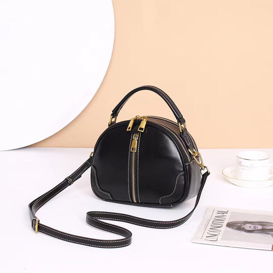 Crossbody bag 2022 new popular style this year's popular genuine leather women's bag retro vegetable tanned first layer cowhide casual apple bag