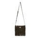 Quan Xiulin's same retro tassel bag, high-end frosted cowhide shoulder bag, niche design, American crossbody bag for women