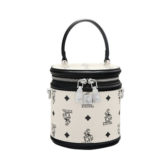 Fortune Bucket Bag Women's Print Fashion Trend Bunny New Hand-held Cylindrical Bag Niche Commuter Shoulder Messenger Bag