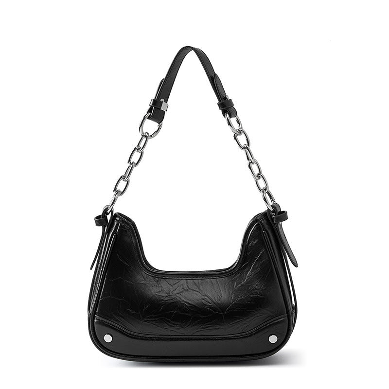 2023 New Charm Magnetic Field Niche Chain Underarm Bag Women's High-end Cowhide One-Shoulder Crossbody Hot Girl Style